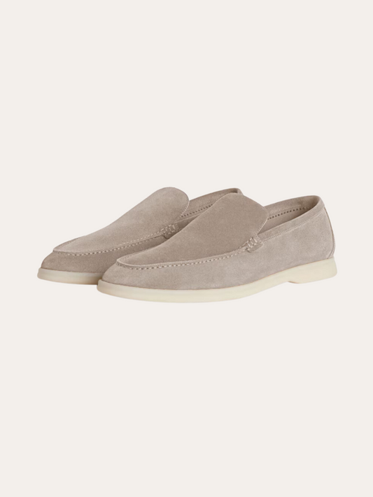 Refined Suede Loafers – Beige Sable